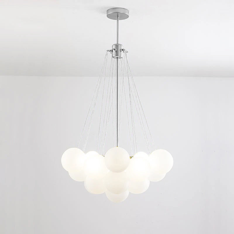 Bubble Chandelier — Cascading Glass Bubble Ceiling Light for Stairwell