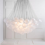 Bubble Chandelier — Cascading Glass Bubble Ceiling Light for Stairwell