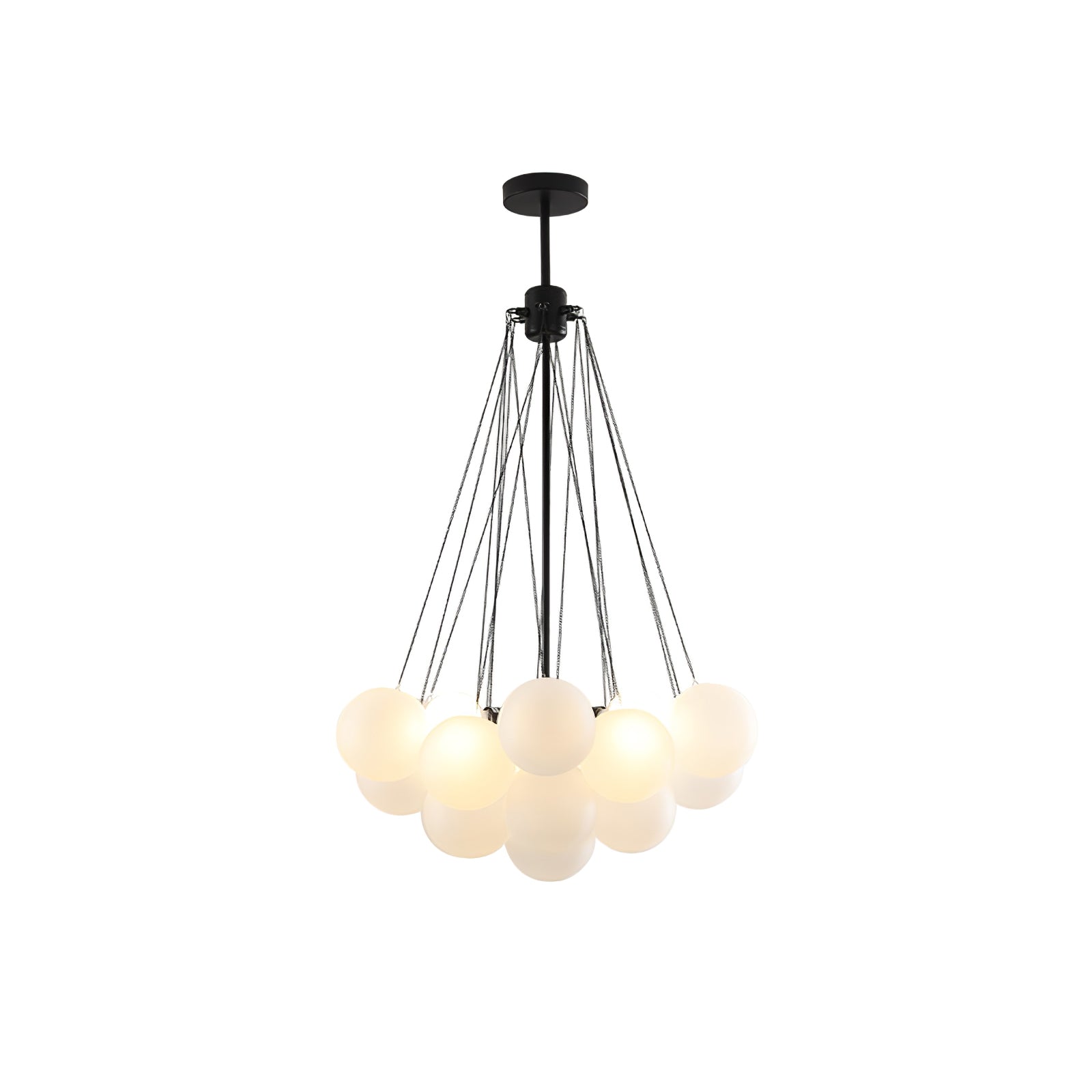 Bubble Chandelier — Cascading Glass Bubble Ceiling Light for Stairwell