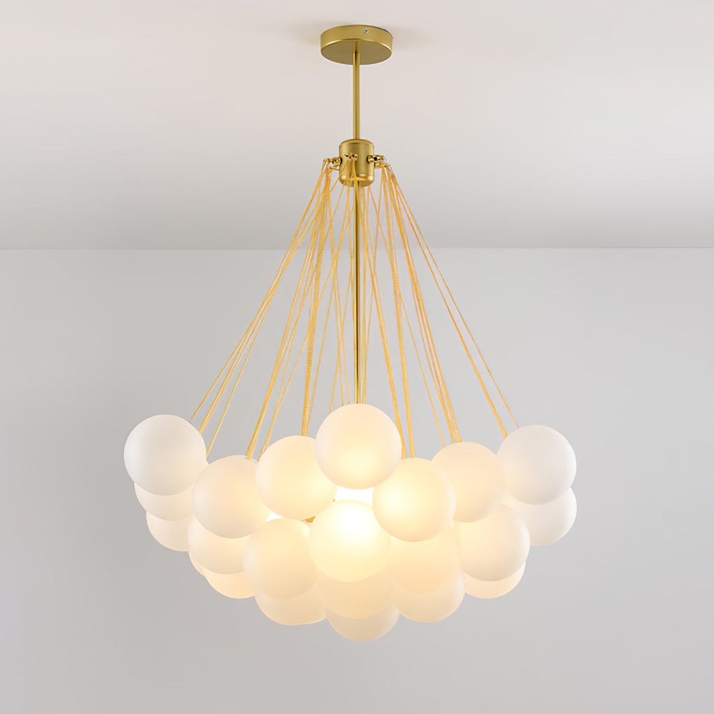 Bubble Chandelier — Cascading Glass Bubble Ceiling Light for Stairwell