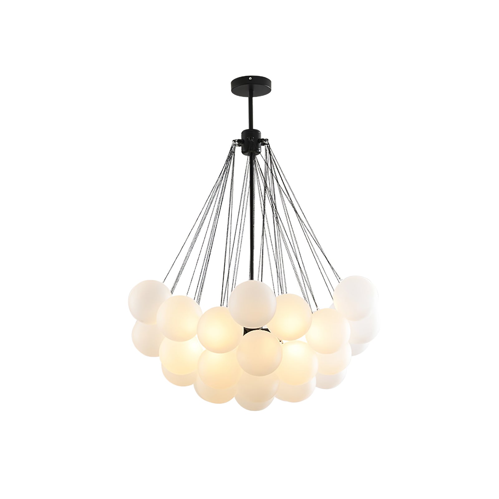Bubble Chandelier — Cascading Glass Bubble Ceiling Light for Stairwell