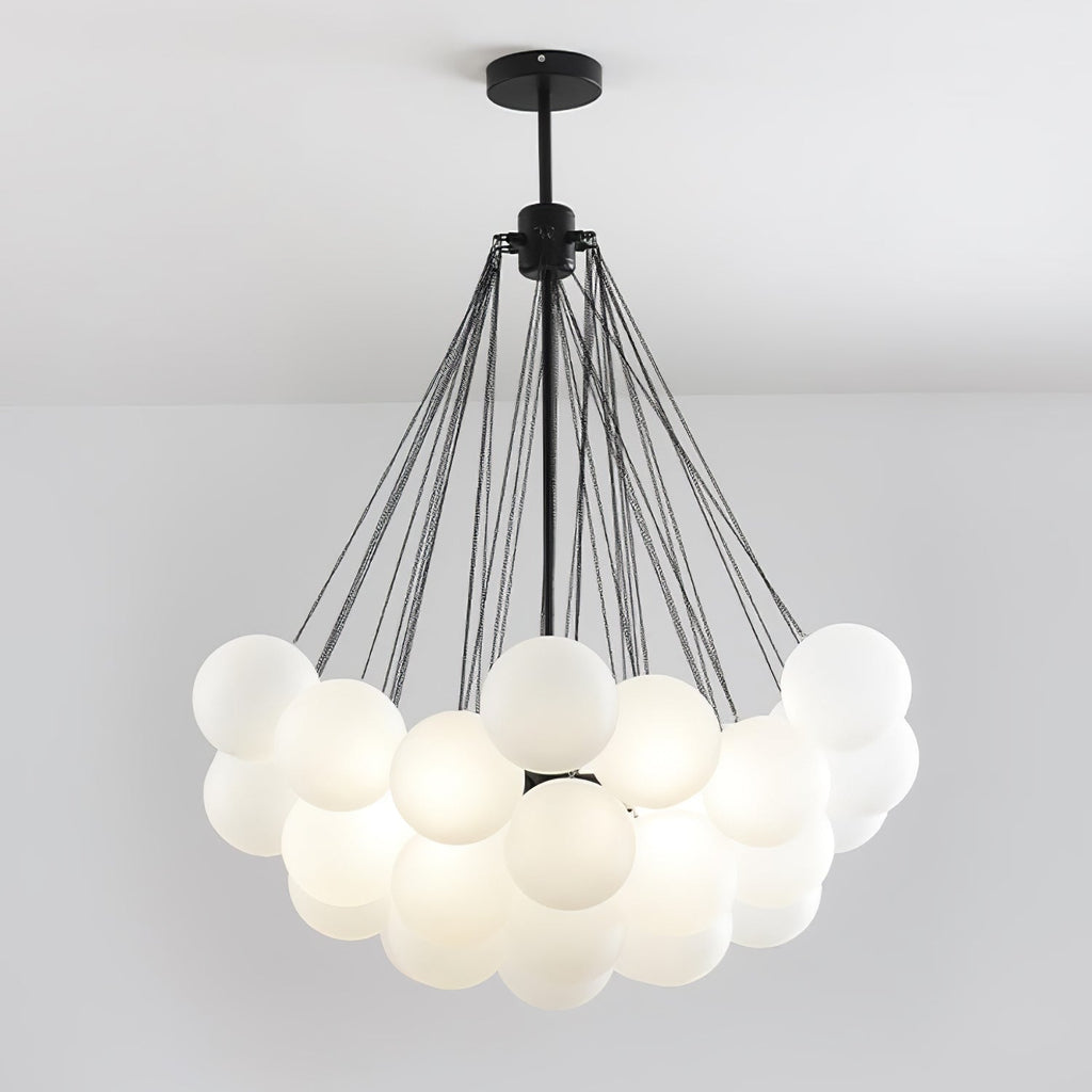 Bubble Chandelier — Cascading Glass Bubble Ceiling Light for Stairwell