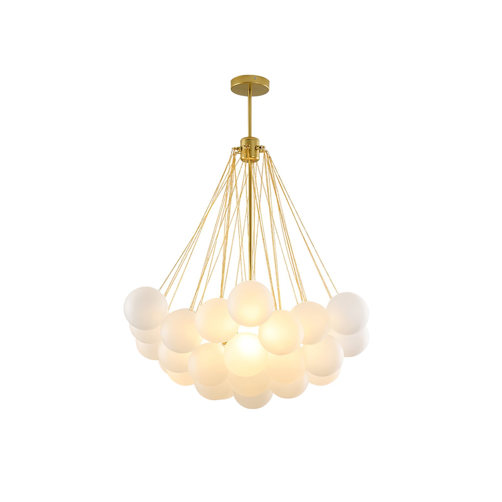 Bubble Chandelier — Cascading Glass Bubble Ceiling Light for Stairwell