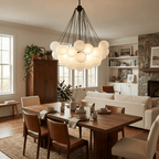 Bubble Chandelier — Cascading Glass Bubble Ceiling Light for Stairwell