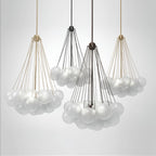 Bubble Chandelier — Cascading Glass Bubble Ceiling Light for Stairwell