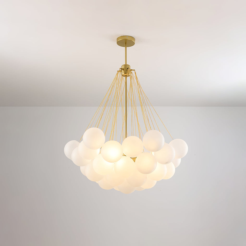 Bubble Chandelier — Cascading Glass Bubble Ceiling Light for Stairwell