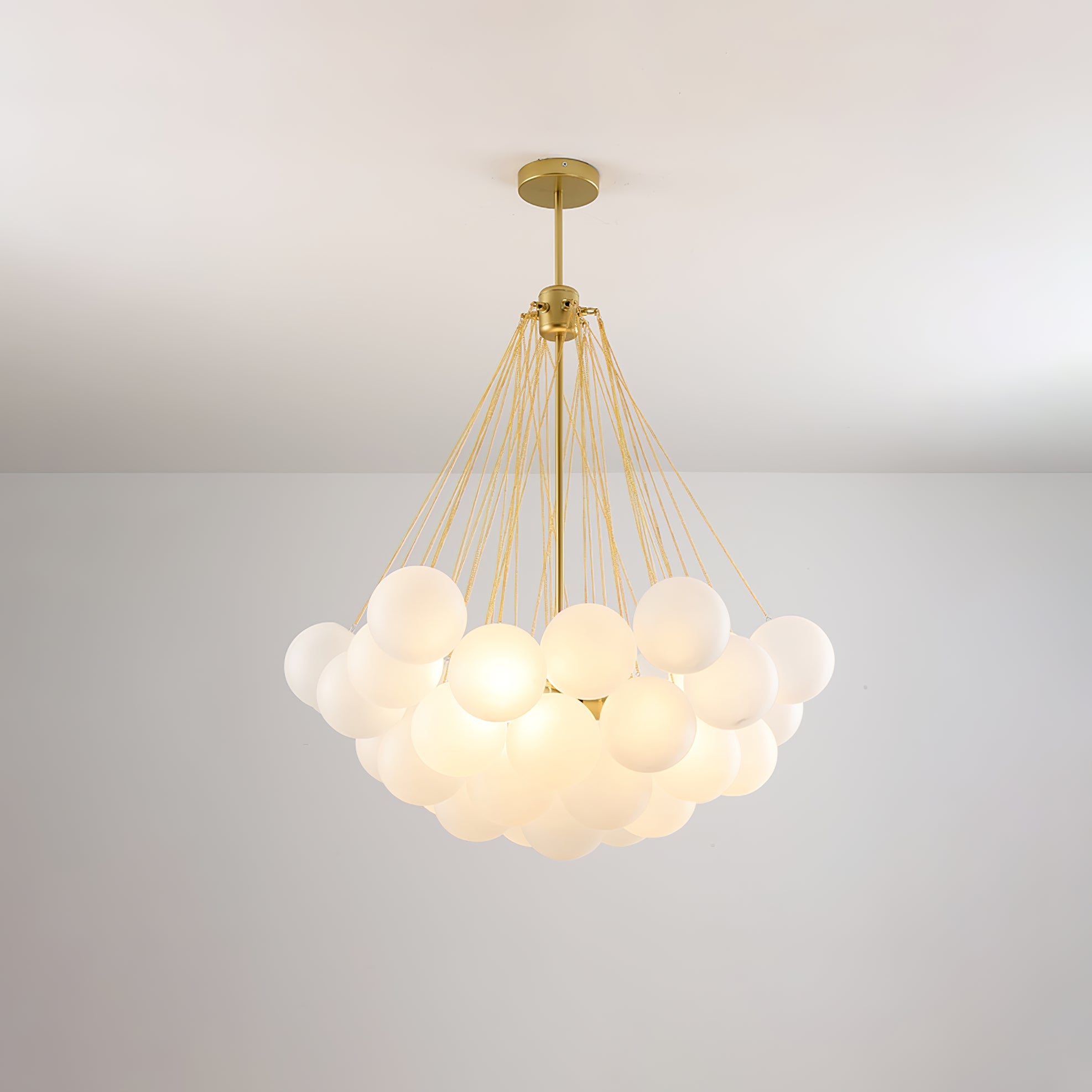 Bubble Chandelier — Cascading Glass Bubble Ceiling Light for Stairwell