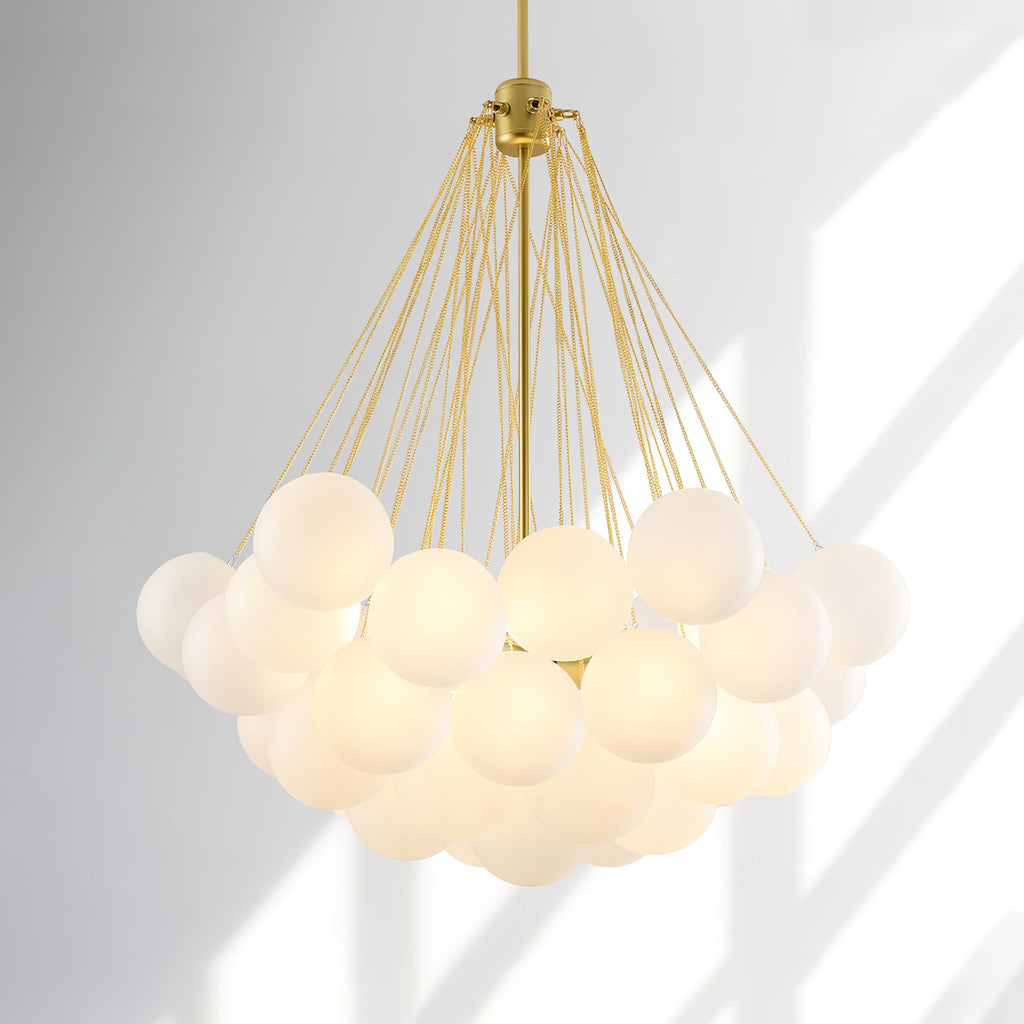 Bubble Chandelier — Cascading Glass Bubble Ceiling Light for Stairwell