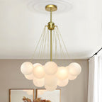 Bubble Chandelier — Cascading Glass Bubble Ceiling Light for Stairwell