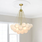 Bubble Chandelier — Cascading Glass Bubble Ceiling Light for Stairwell