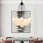 Bubble Chandelier — Cascading Glass Bubble Ceiling Light for Stairwell