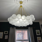 Bubble Chandelier — Cascading Glass Bubble Ceiling Light for Stairwell