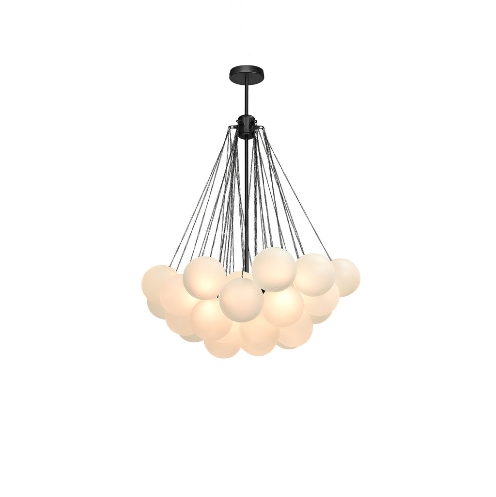 Bubble Chandelier — Cascading Glass Bubble Ceiling Light for Stairwell