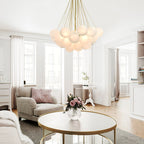 Bubble Chandelier — Cascading Glass Bubble Ceiling Light for Stairwell
