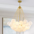 Bubble Chandelier — Cascading Glass Bubble Ceiling Light for Stairwell