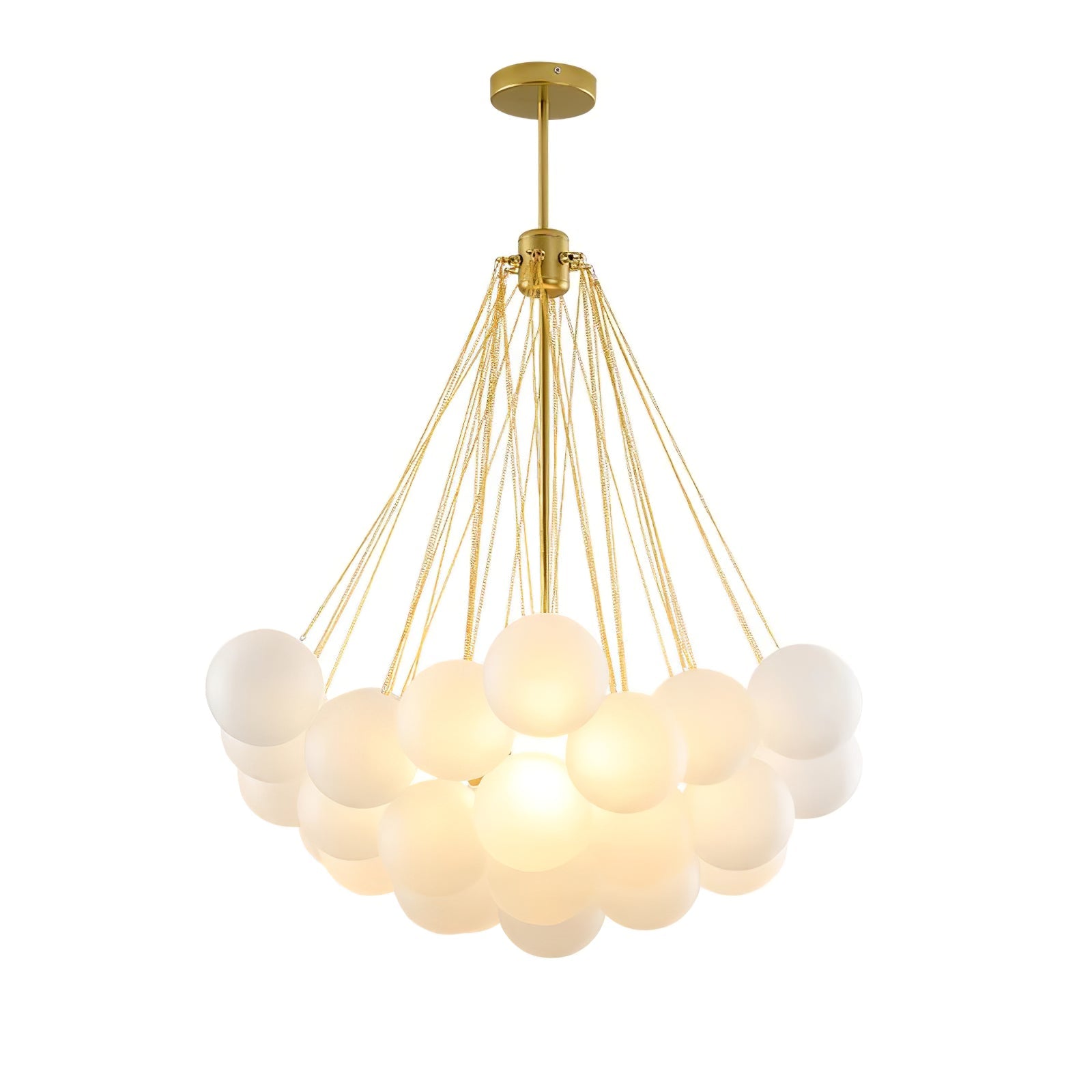 Bubble Chandelier — Cascading Glass Bubble Ceiling Light for Stairwell