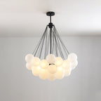 Bubble Chandelier — Cascading Glass Bubble Ceiling Light for Stairwell