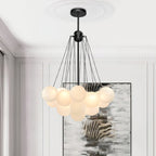 Bubble Chandelier — Cascading Glass Bubble Ceiling Light for Stairwell