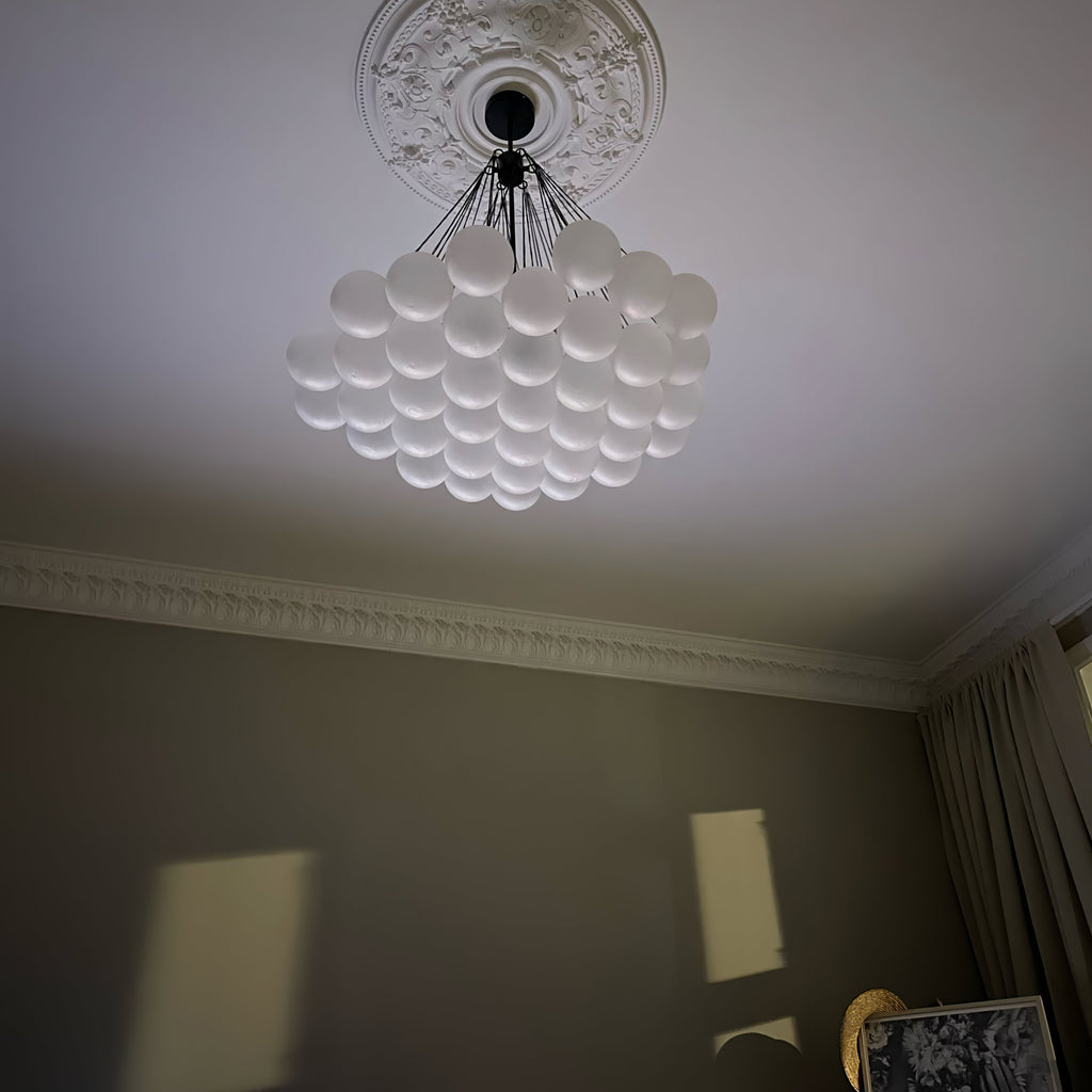 Bubble Chandelier — Cascading Glass Bubble Ceiling Light for Stairwell