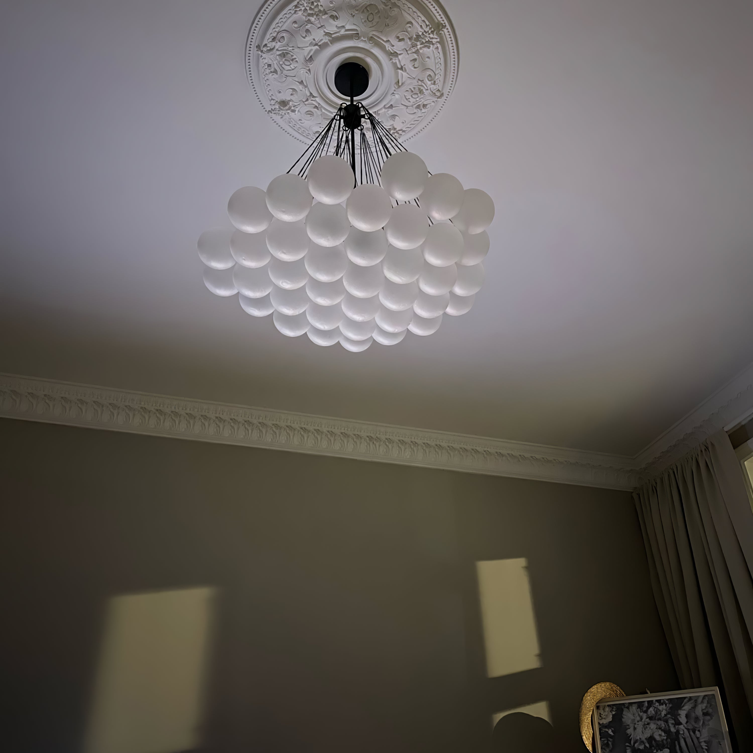 Bubble Chandelier — Cascading Glass Bubble Ceiling Light for Stairwell