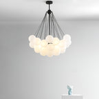 Bubble Chandelier — Cascading Glass Bubble Ceiling Light for Stairwell