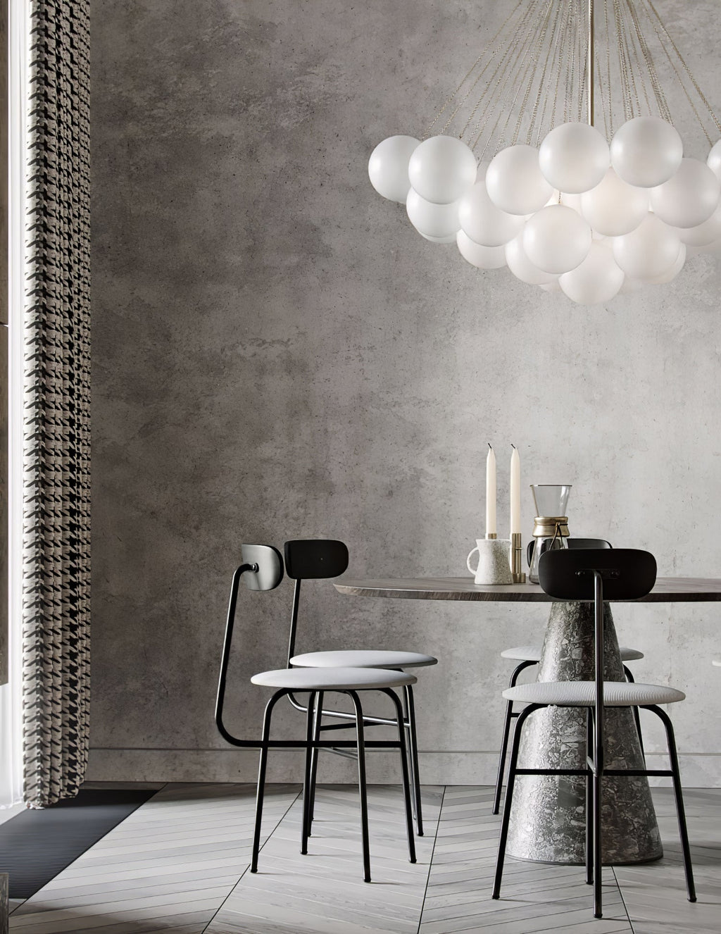 Bubble Chandelier — Cascading Glass Bubble Ceiling Light for Stairwell