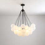 Bubble Chandelier — Cascading Glass Bubble Ceiling Light for Stairwell