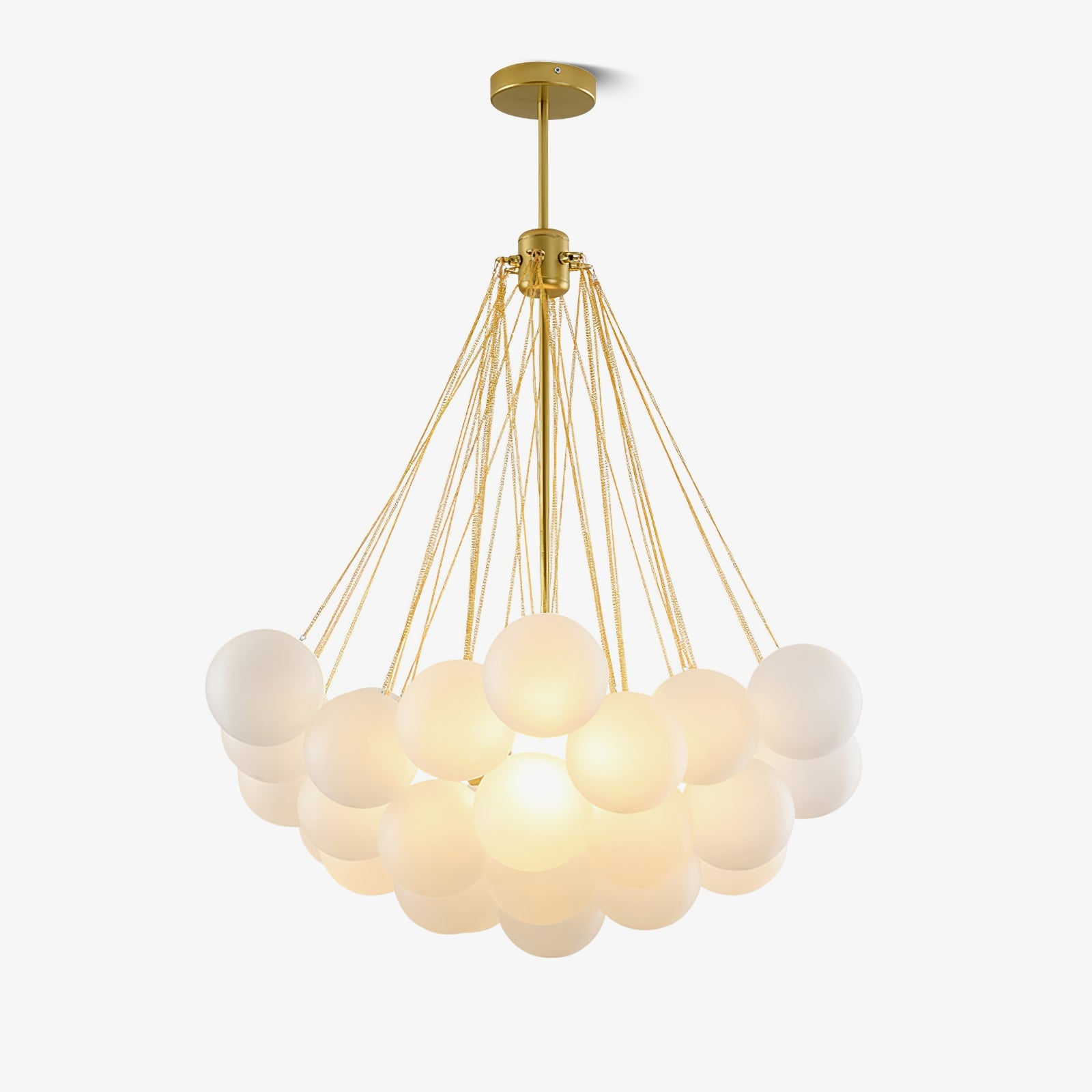 Bubble Chandelier — Cascading Glass Bubble Ceiling Light for Stairwell