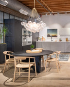 Bubble Chandelier — Cascading Glass Bubble Ceiling Light for Stairwell