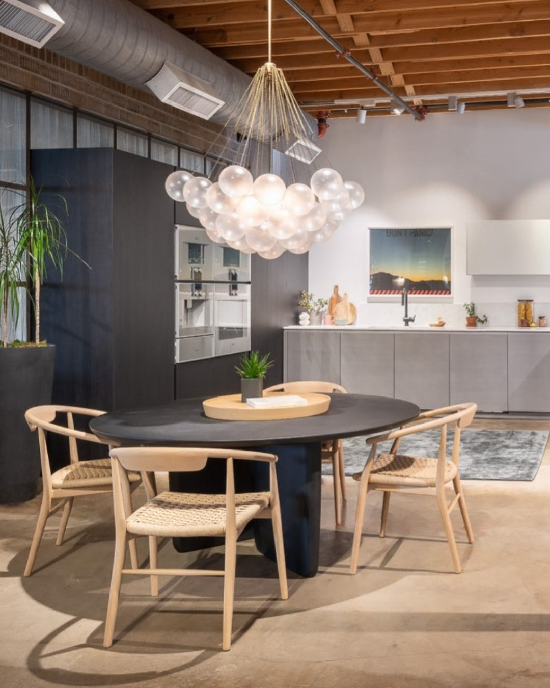 Bubble Chandelier — Cascading Glass Bubble Ceiling Light for Stairwell