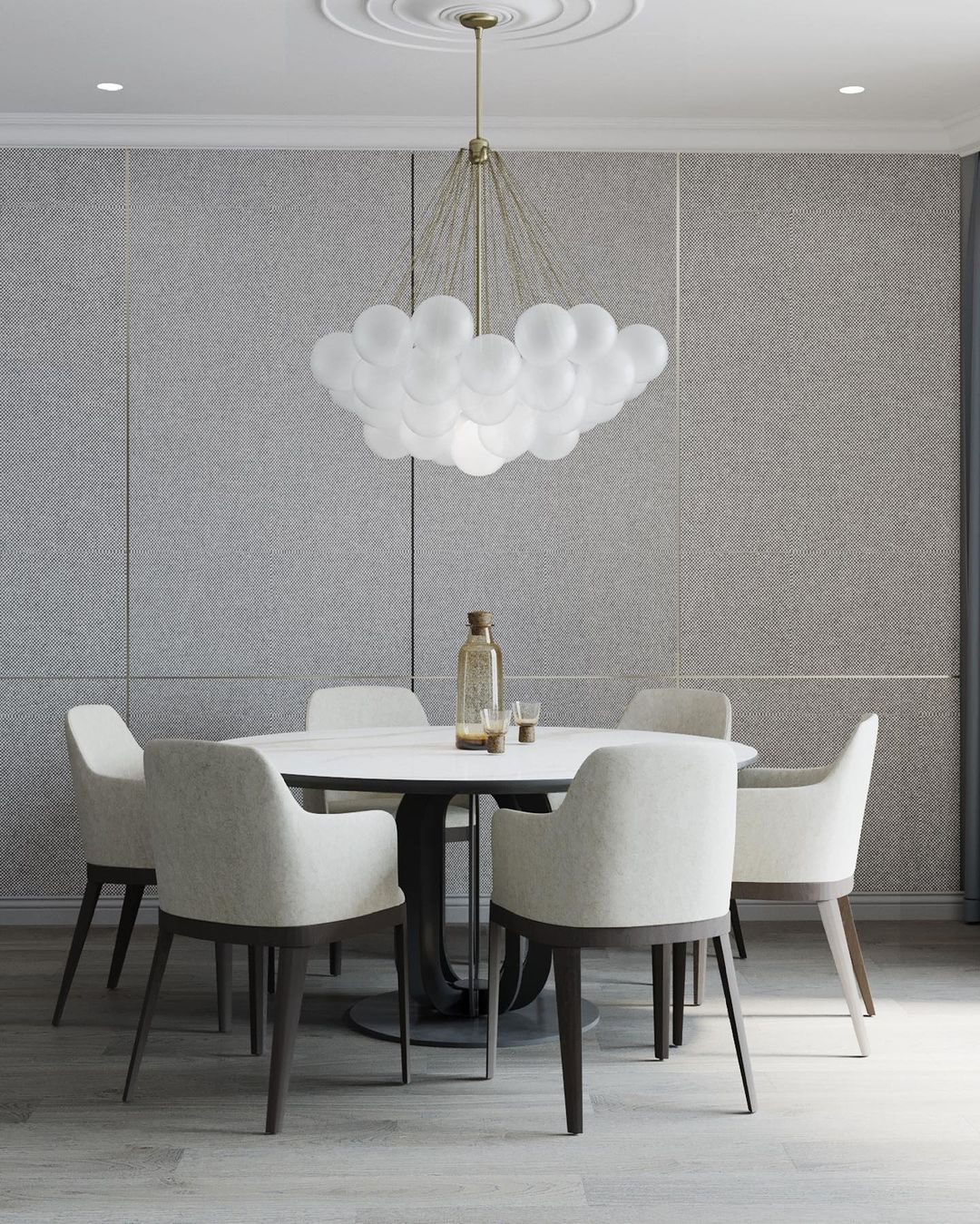 Bubble Chandelier — Cascading Glass Bubble Ceiling Light for Stairwell