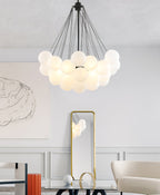 Bubble Chandelier — Cascading Glass Bubble Ceiling Light for Stairwell