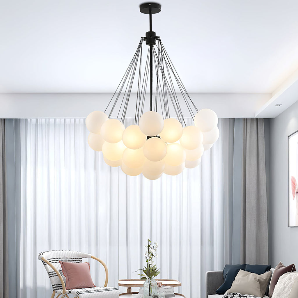 Bubble Chandelier — Cascading Glass Bubble Ceiling Light for Stairwell