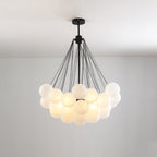 Bubble Chandelier — Cascading Glass Bubble Ceiling Light for Stairwell