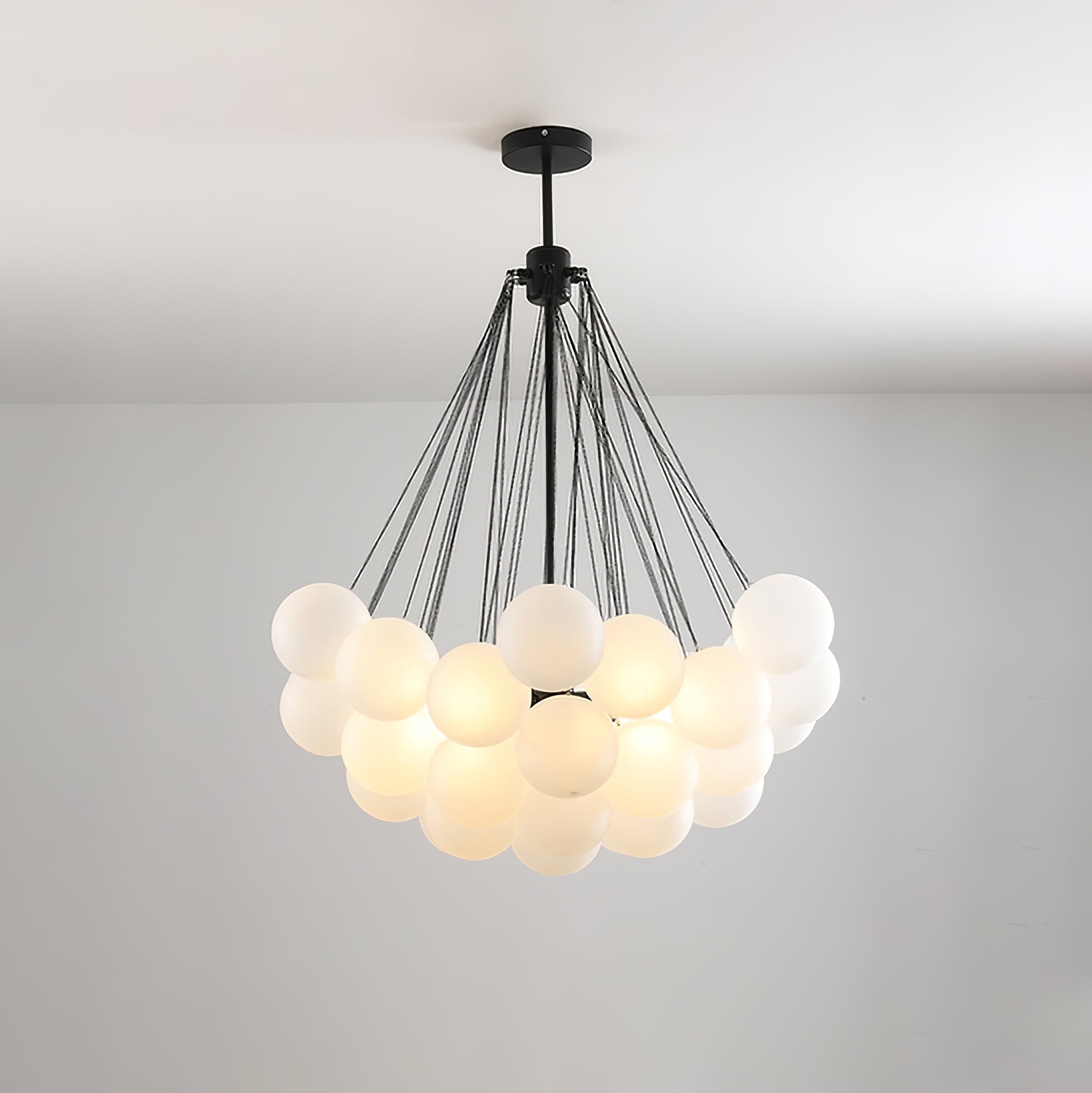 Bubble Chandelier — Cascading Glass Bubble Ceiling Light for Stairwell