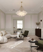 Bubble Chandelier — Cascading Glass Bubble Ceiling Light for Stairwell