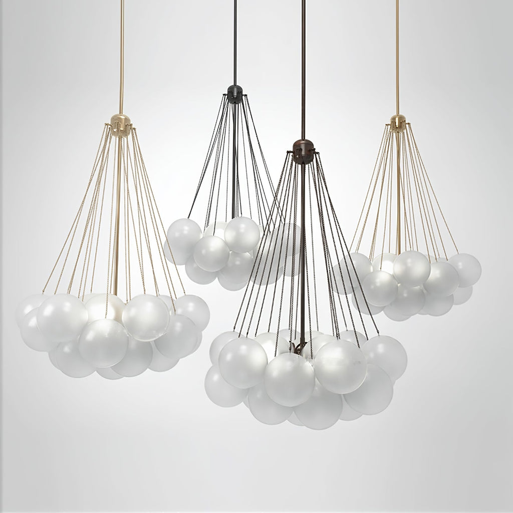 Bubble Chandelier — Cascading Glass Bubble Ceiling Light for Stairwell
