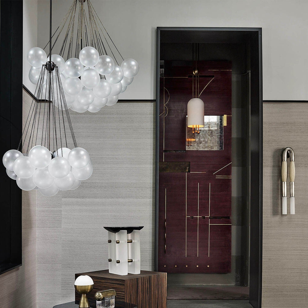 Bubble Chandelier — Cascading Glass Bubble Ceiling Light for Stairwell