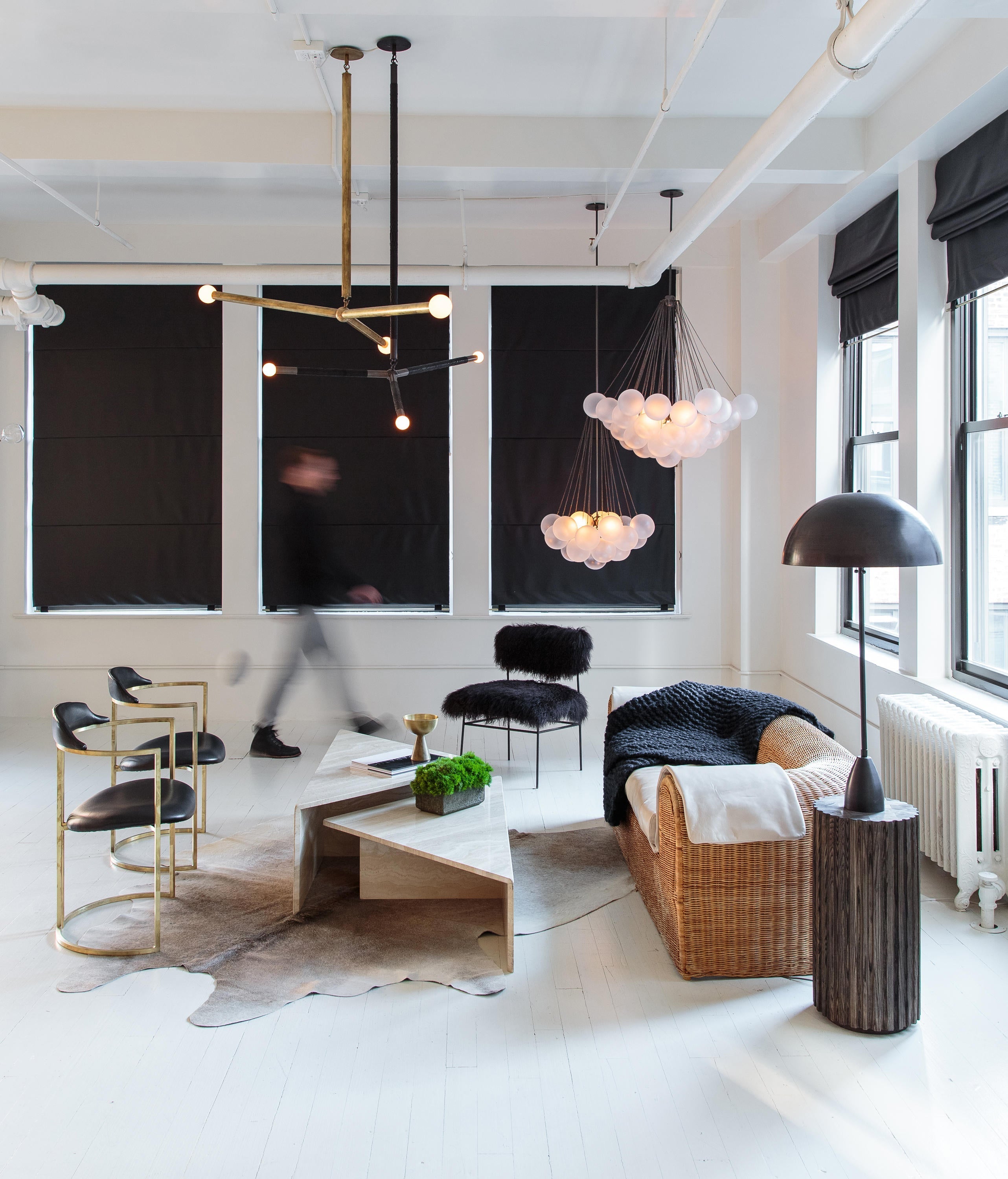 Bubble Chandelier — Cascading Glass Bubble Ceiling Light for Stairwell