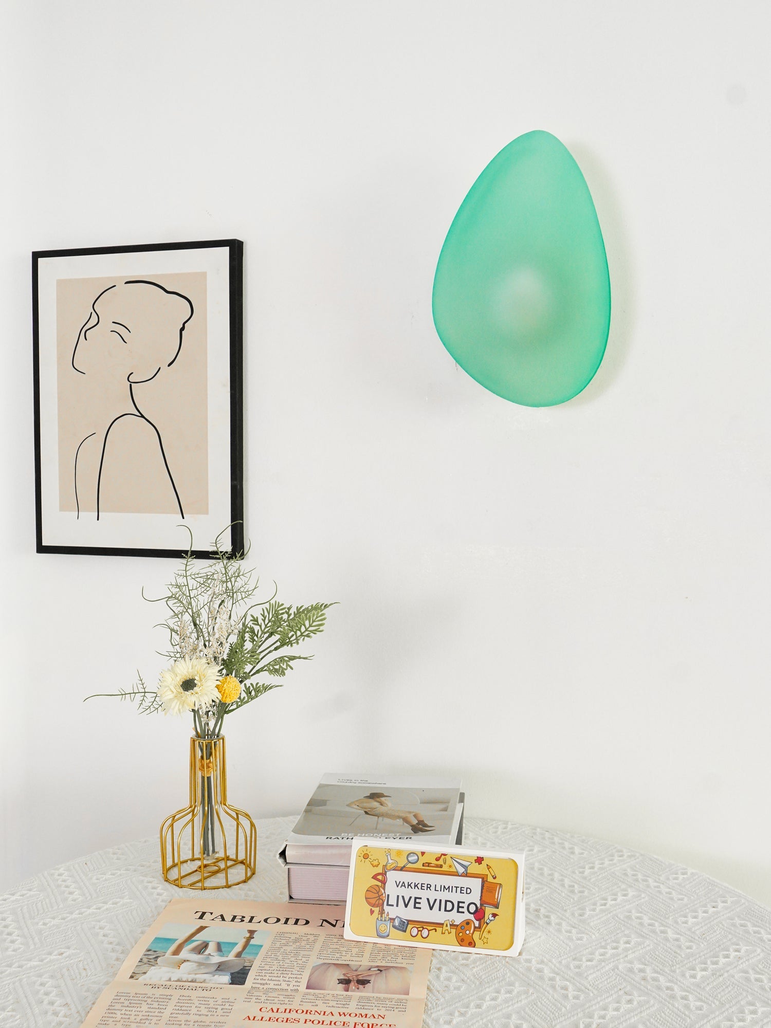 Bubble Glass Wall Lamp — Hand-Blown Glass Wall Sconce for Bedroom & Hallway