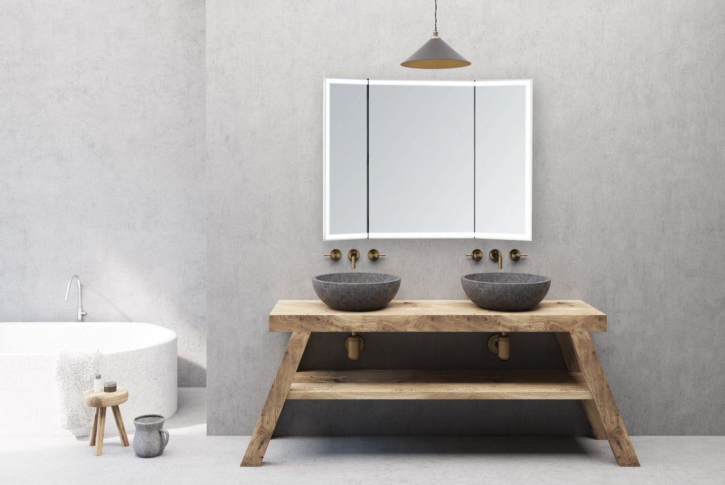 Stella Trifold LED Bathroom Vanity Mirror for bathroom vanity | Halvern