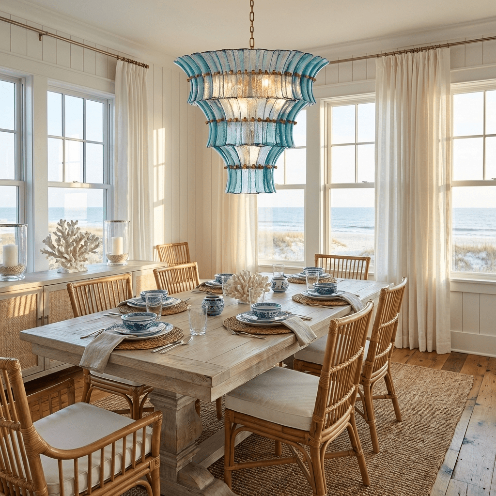 Calyra Tiered Glass Chandelier — Multi-Tier Glass Ceiling Light for Stairwell