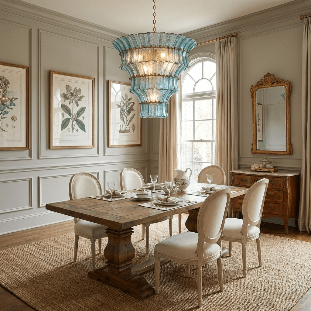 Calyra Tiered Glass Chandelier — Multi-Tier Glass Ceiling Light for Stairwell