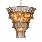 Calyra Tiered Glass Chandelier — Multi-Tier Glass Ceiling Light for Stairwell
