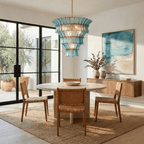 Calyra Tiered Glass Chandelier — Multi-Tier Glass Ceiling Light for Stairwell