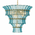 Calyra Tiered Glass Chandelier — Multi-Tier Glass Ceiling Light for Stairwell