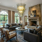 Cascade Glass Green Chandelier — Cascading Green Glass Light for Dining Room