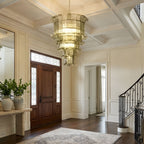 Cascade Glass Green Chandelier — Cascading Green Glass Light for Dining Room