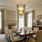 Cascade Glass Green Chandelier — Cascading Green Glass Light for Dining Room