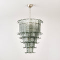 Cascade Glass Green Chandelier — Cascading Green Glass Light for Dining Room